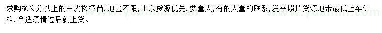 求購50公分以上白皮松