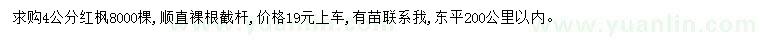 求購(gòu)4公分紅楓