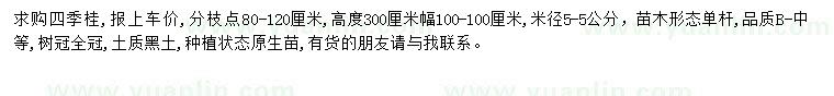 求購米徑5公分四季桂