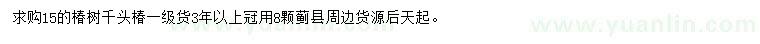 求購15公分千頭椿