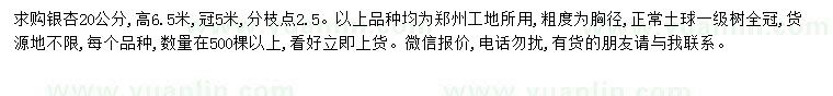 求購20公分銀杏