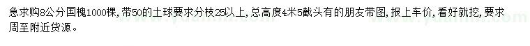 求購8公分國槐