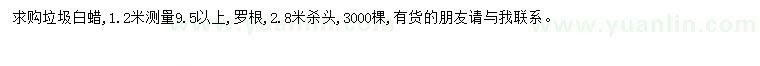求購(gòu)白蠟