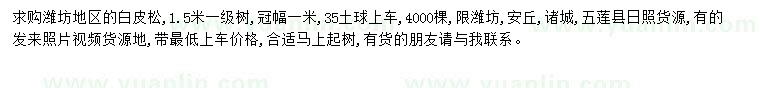 求購白皮松