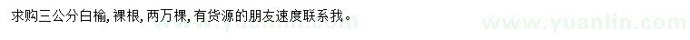 求購3公分白榆