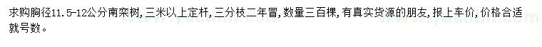 求購胸徑11.5-12公分南欒