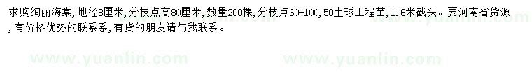 求購地徑8公分絢麗海棠