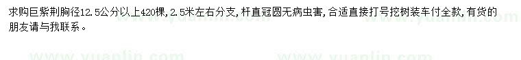求購胸徑12.5公分巨紫荊