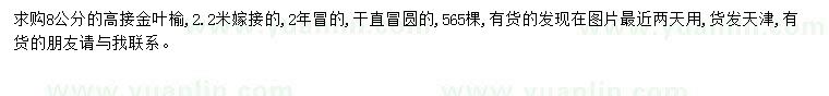 求購(gòu)8公分金葉榆