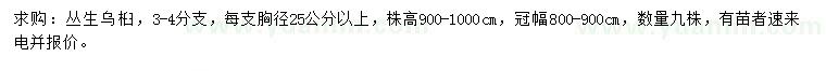 求購胸徑25公分以上叢生烏桕