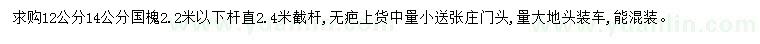 求購12、14公分國槐