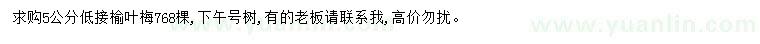 求購(gòu)5公分榆葉梅