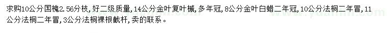 求購國槐、金葉復(fù)葉槭、金葉白蠟等