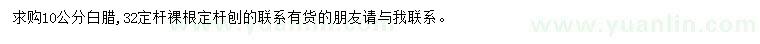 求購10公分白蠟