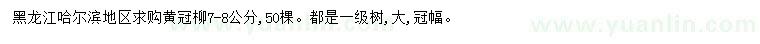 求購7-8公分黃冠柳