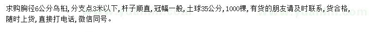 求購胸徑6公分烏桕