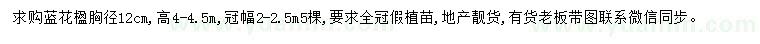 求購(gòu)胸徑12公分藍(lán)花楹