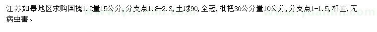 求購胸徑15公分國(guó)槐、30量10公分枇杷