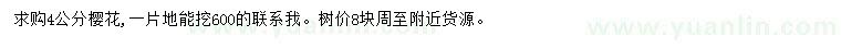 求購4公分櫻花