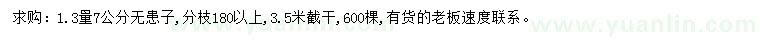 求購胸徑7公分無患子