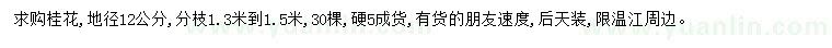 求購地徑12公分桂花