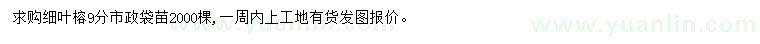 求購9公分細(xì)葉榕