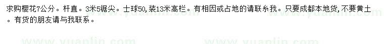 求購7公分櫻花