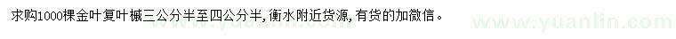 求購(gòu)3.5-4.5公分金葉復(fù)葉槭
