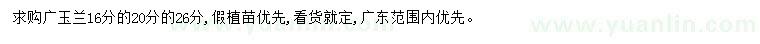 求購16、20、26公分廣玉蘭