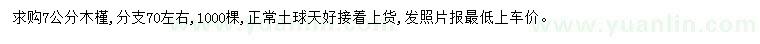 求購7公分木槿