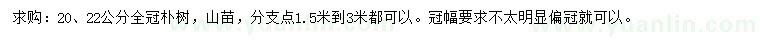 求購(gòu)20、22公分樸樹(shù)