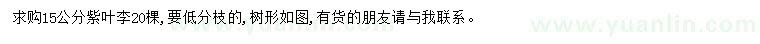 求購(gòu)15公分紫葉李