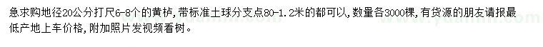 求購20公分打尺6-8公分黃櫨