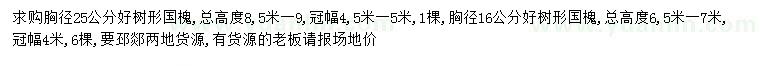 求購(gòu)胸徑16、25公分國(guó)槐