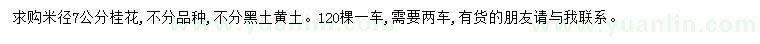 求購米徑7公分桂花