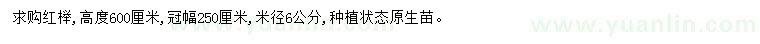 求購米徑6公分紅櫸