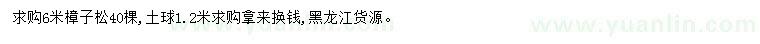求購(gòu)6米樟子松
