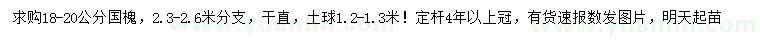 求購(gòu)18-20公分國(guó)槐