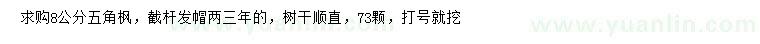 求購8公分五角楓