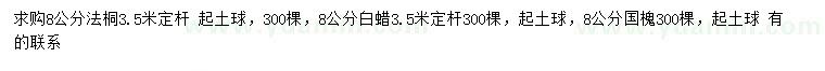 求購法桐、白蠟、國槐