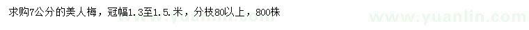 求購(gòu)7公分美人梅