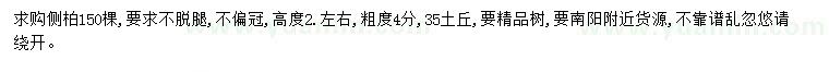 求購高2.5米左右側(cè)柏