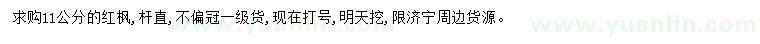 求購(gòu)11公分紅楓