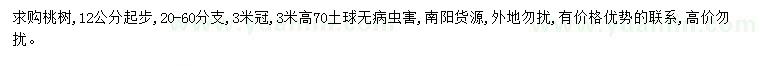求購12公分起步桃樹
