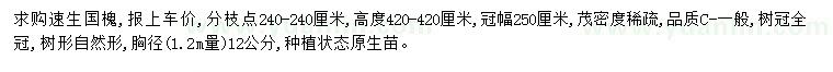 求購胸徑12公分速生國槐