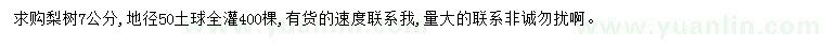 求購7公分梨樹