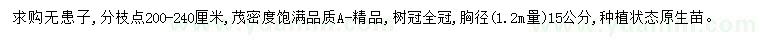 求購(gòu)胸徑15公分無(wú)患子