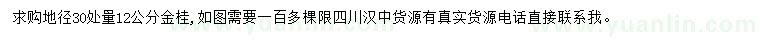 求購30處量12公分金桂