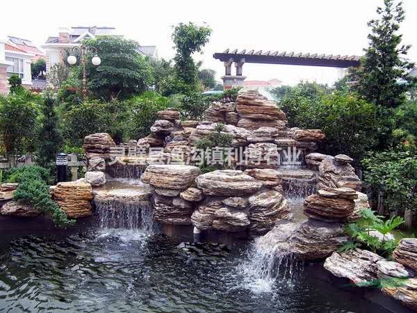 龜紋石假山施工案例/別墅假山安裝