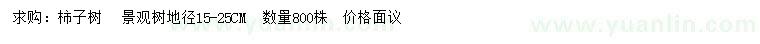 求購地徑15-25公分柿子樹